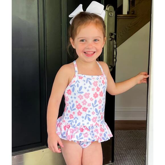 James & Lottie Lainey Swim, Pink and Lavender Floral NWT size 18mo‎ - Picture 1 of 5